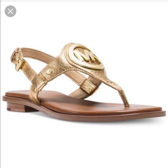 Michael Kors Shoes - Michael Kors Aubrey Charm Thong Metallic Pale Gold